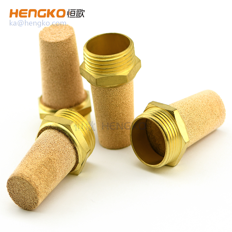 HSC型燒結銅氣動排氣消聲器 1/8″ 1/4″ 3/8″ 1/2″工業(yè)降噪消聲器